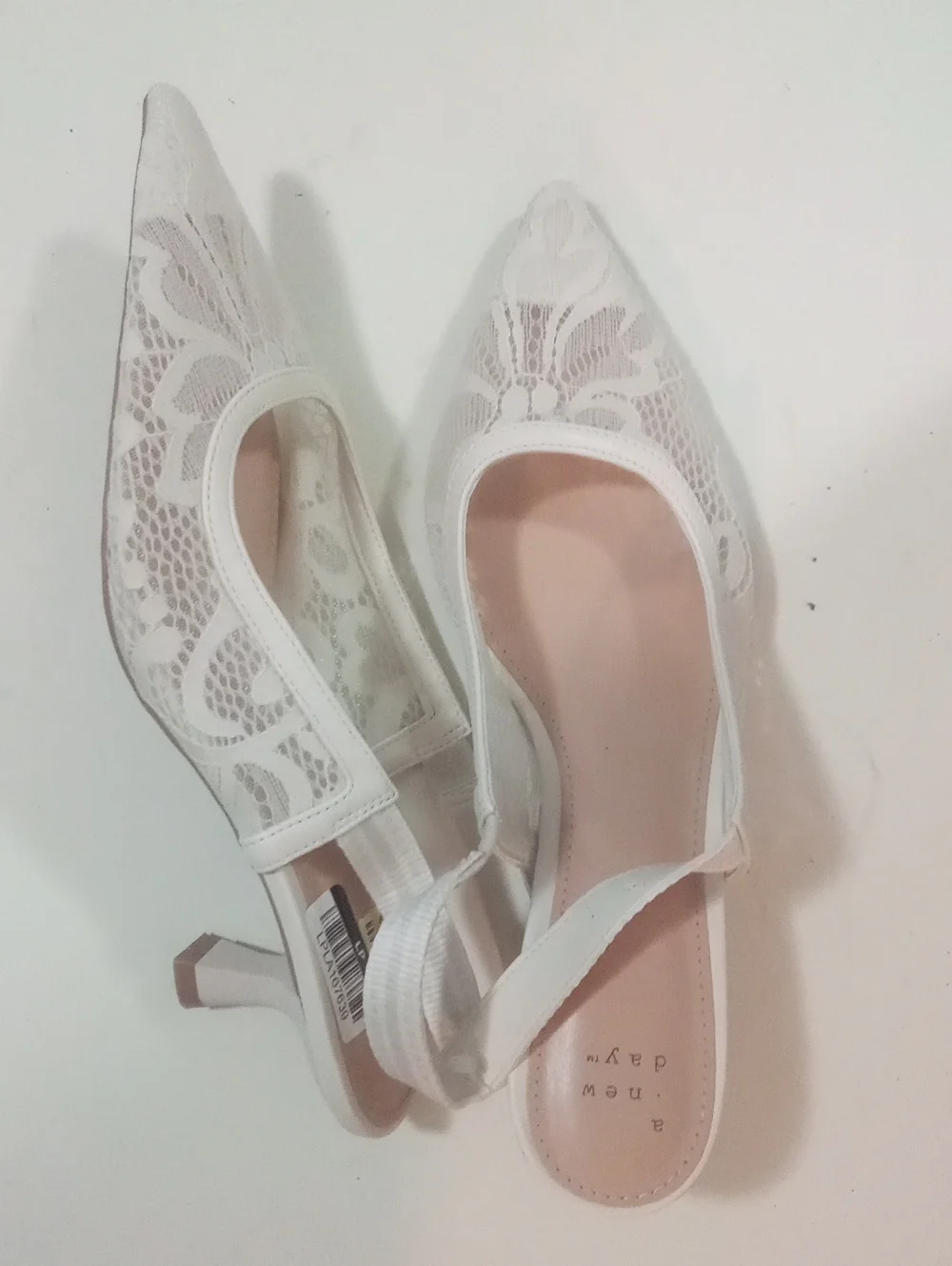 A New Day Ivory  Lace Slingback Heels